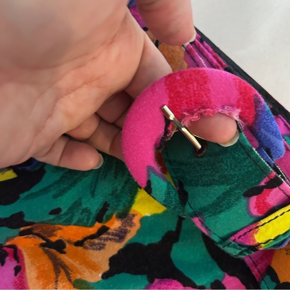 Vintage Floral Print Faux Wrap Pencil Skirt Women’s size 14 Colourful Artsy - Picture 7 of 11